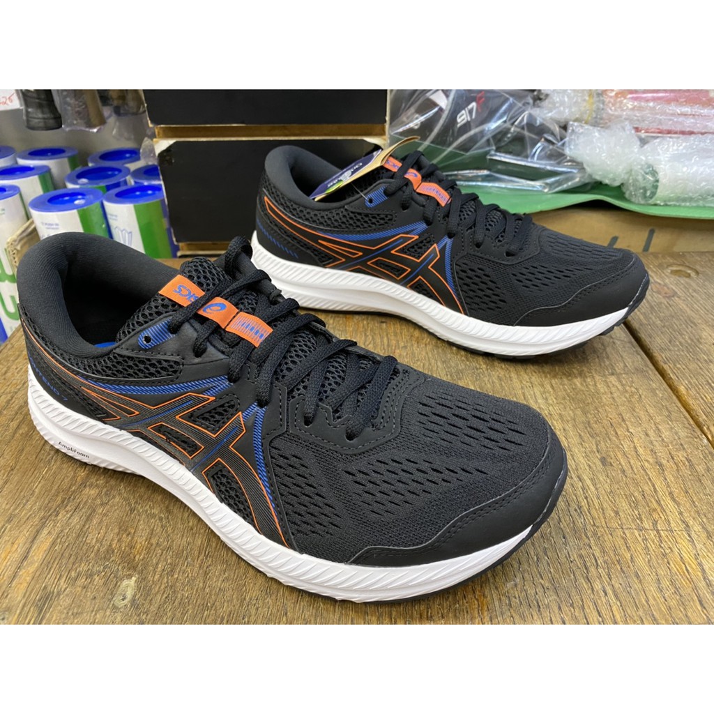 總統網球(自取可刷國旅卡) 亞瑟士 ASICS GEL-CONTEND 7 黑橘配色 慢跑鞋 緩衝 透氣 支撐 寬楦