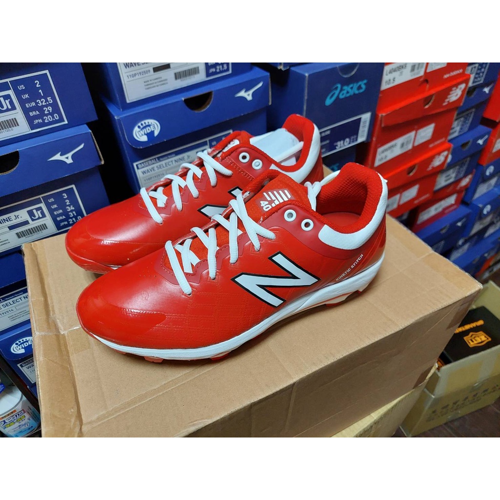 零碼11.5 免運 NB New Balance  2E 寬楦設計 棒壘球膠釘鞋鞋 紅色款 PL4040R5-2E