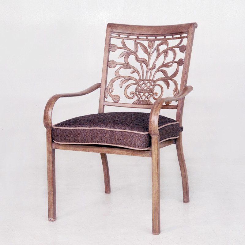 【FU29-8】 鬱金香鋁合金坐墊椅(米色刷漆)  A14C87-2
