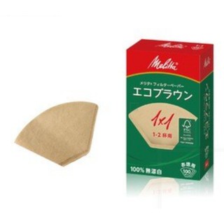 Melitta扇形無漂白濾紙100張 1X2 (1~2人份)(2~4人份) PE-12GB
