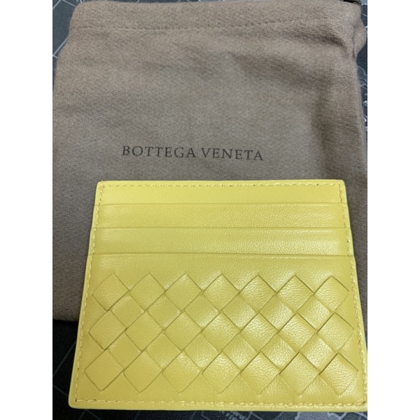 Bottega  Veneta BV編織 名片夾/信用卡夾/卡片夾，鵝黃色