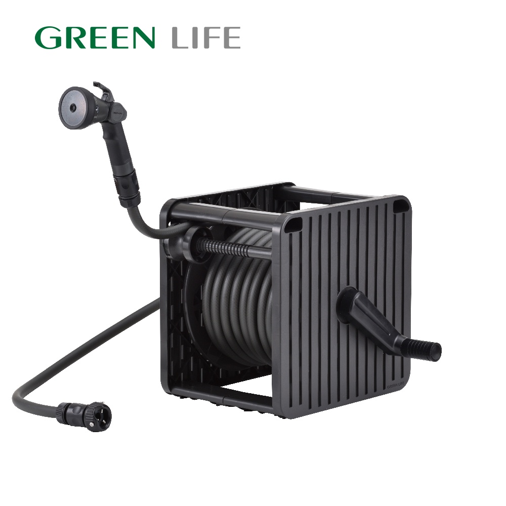 【日本製 GREEN LIFE】收卷導向水管組 20M (園藝澆花、居家清潔、洗車)