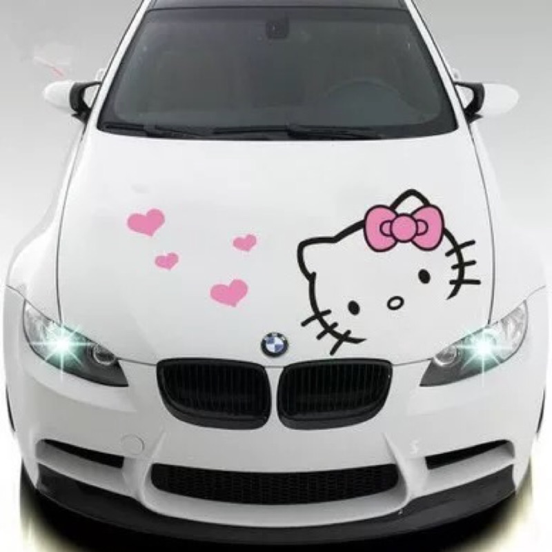 日式hello kitty汽車貼紙  車貼 引擎蓋車頭貼紙❤️
