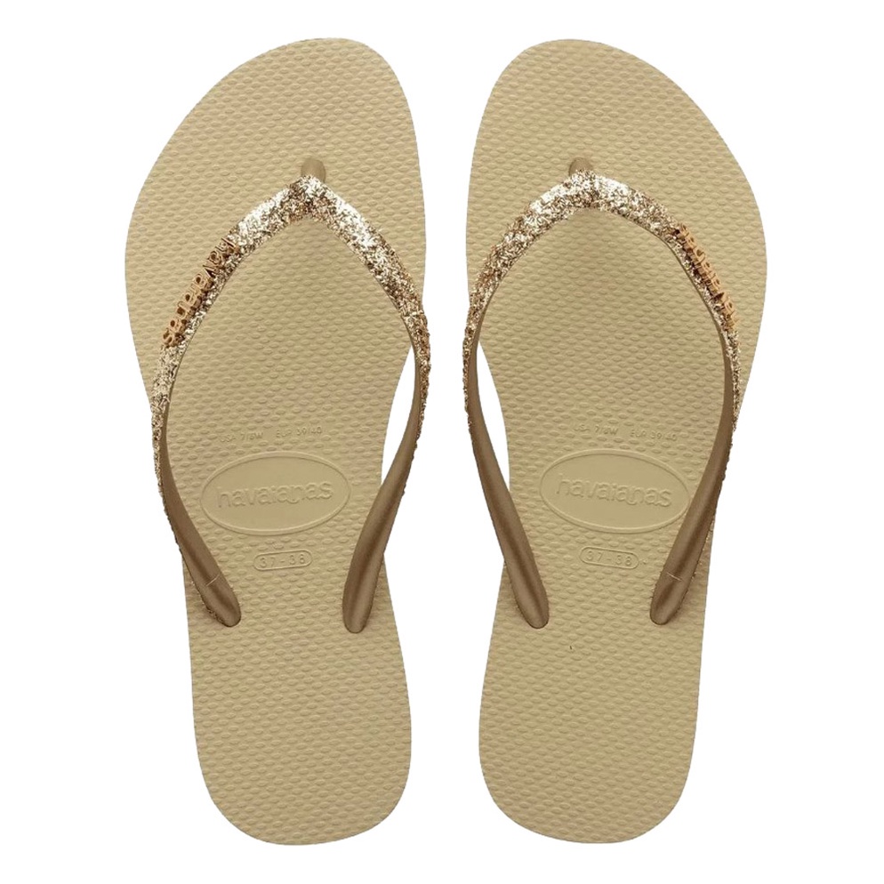 HAVAIANAS 哈瓦仕 SLIM GLITTER II 米色 亮片 夾腳拖 女 41469750154W