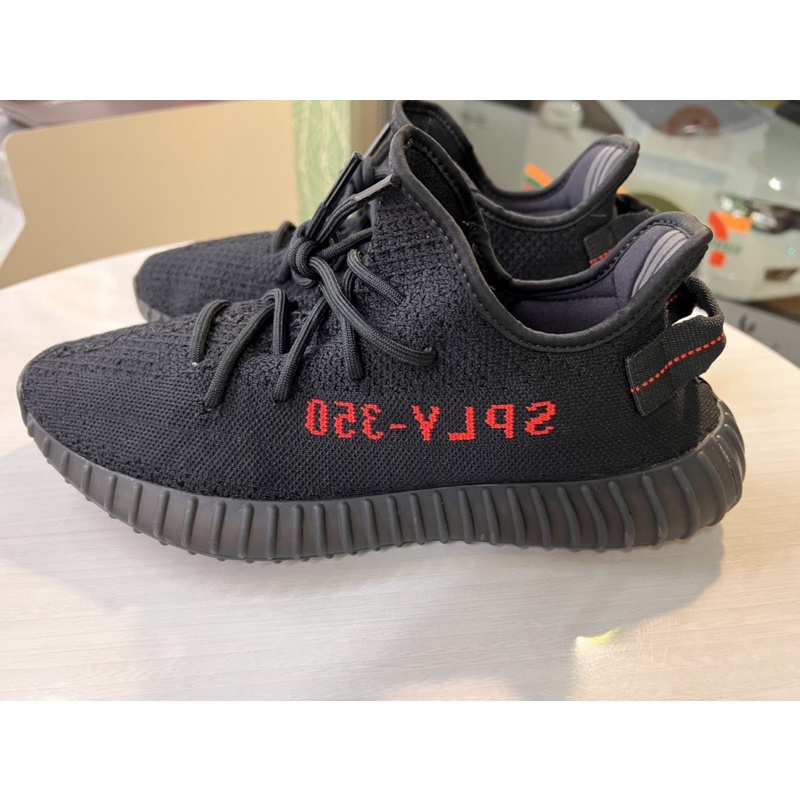 Yeezy 350 v2 black red us10