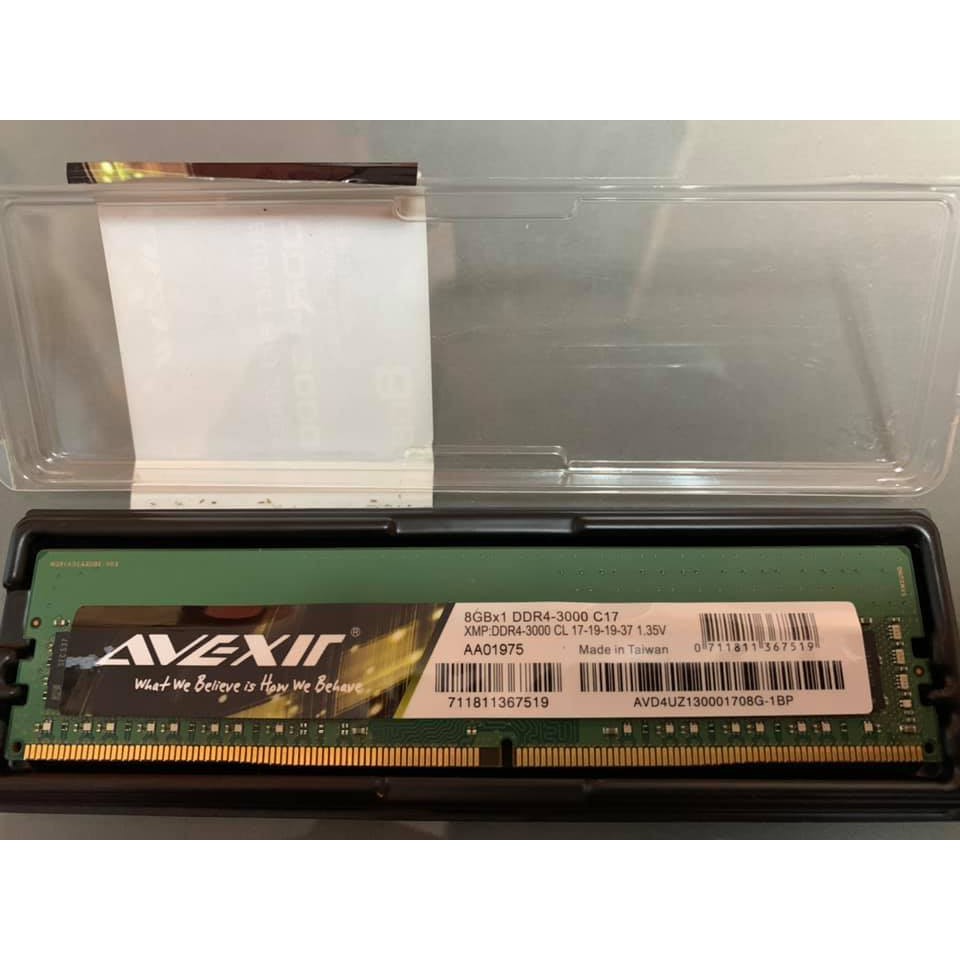 宇帷AVEXIR DDR4 3000 8G-無原廠保固-個人保7天