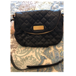 ❤️MARC BY MARC JACOBS❤️🎉全新🎉黑色菱格紋 🌈小香風真皮牛皮原皮真品正品馬鞍包肩背斜揹包二用