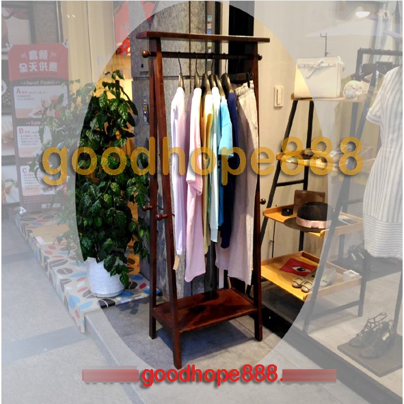 Goodhope松河-ART-8729-寶拉實木衣帽掛架/服飾店展示陳列架/更衣間換衣架/民宿商旅實木衣帽架/A型衣帽架