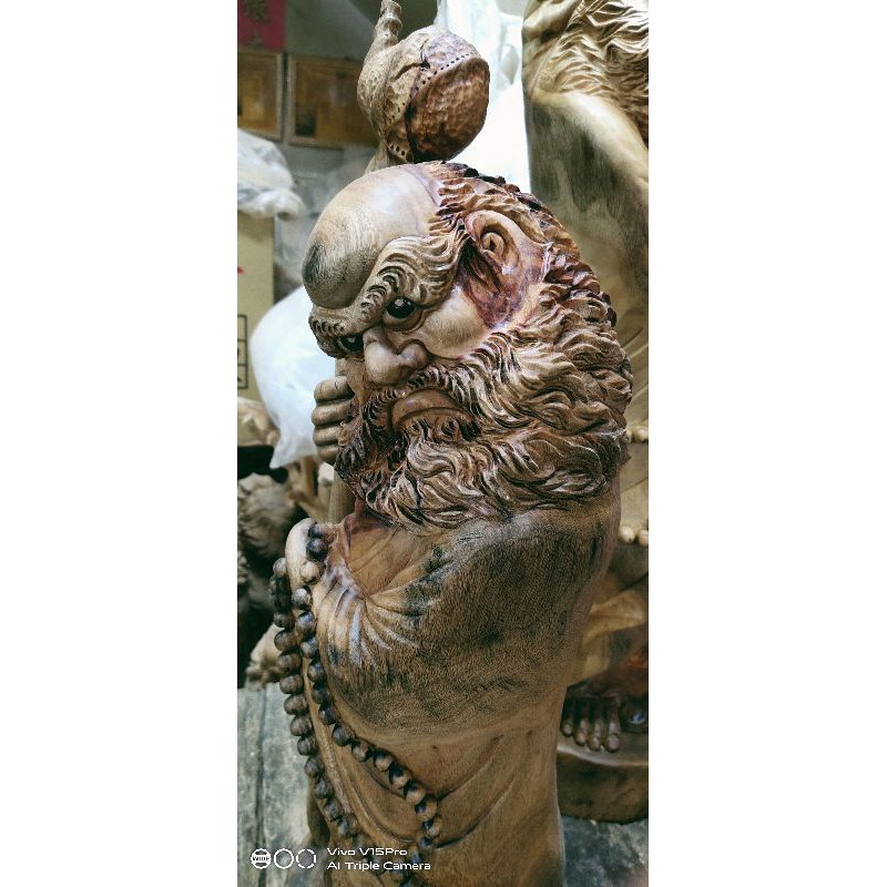 達摩祖師爺-台灣樟木-三義木雕藝品雕件