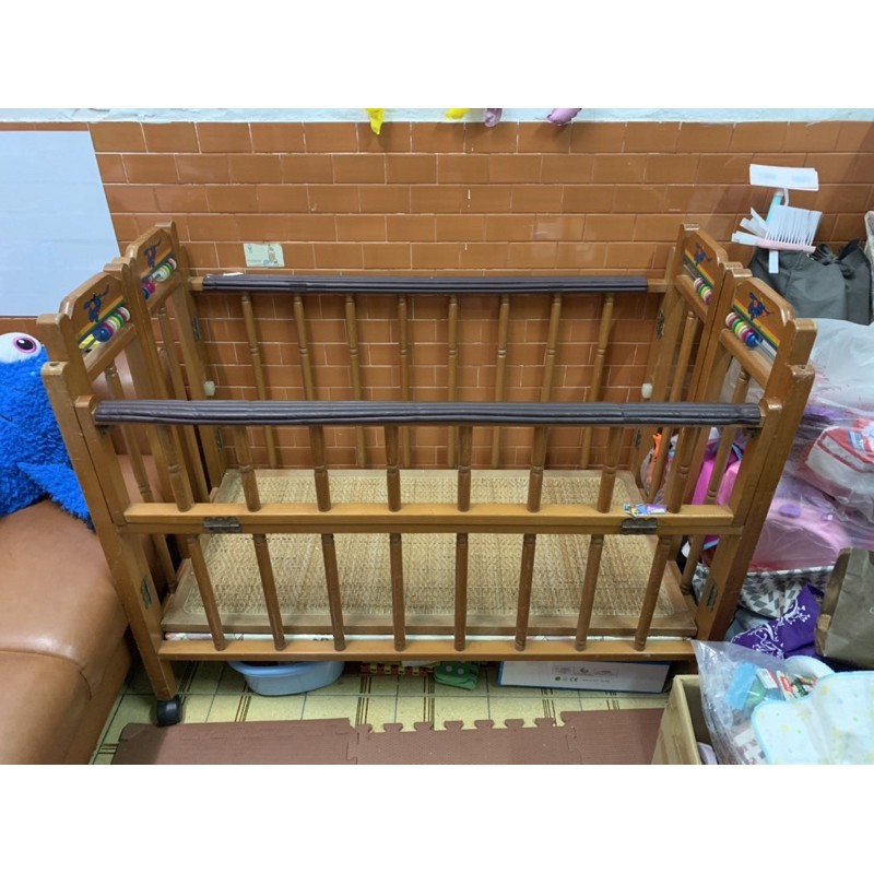 二手嬰兒床 傳統嬰兒床 木製 屏東市自取