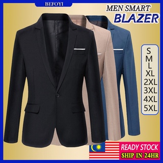 [S-5XL] 男士西裝外套正裝商務外套夾克韓版黑色西裝修身婚禮燕尾服 Sut lelaki 加大碼