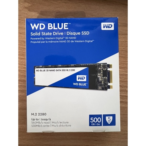 WD 藍標 500GB M.2 2280 SATA 3D NAND 固態硬碟