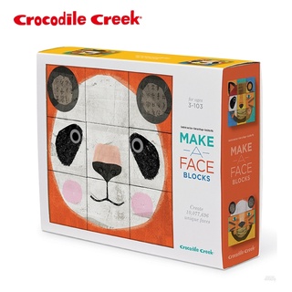 《美國Crocodile Creek》趣味方塊拼圖系列-動物臉譜 (9 塊 / 6種動物臉譜)