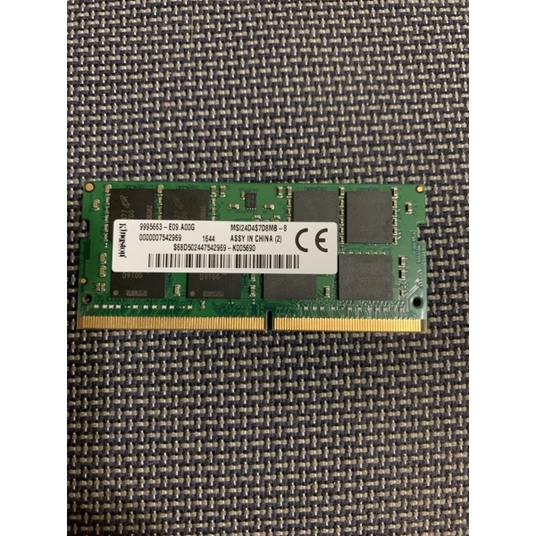 金士頓 NB 8GB DDR4 2400 msi24d4s7s8mb-8 二手