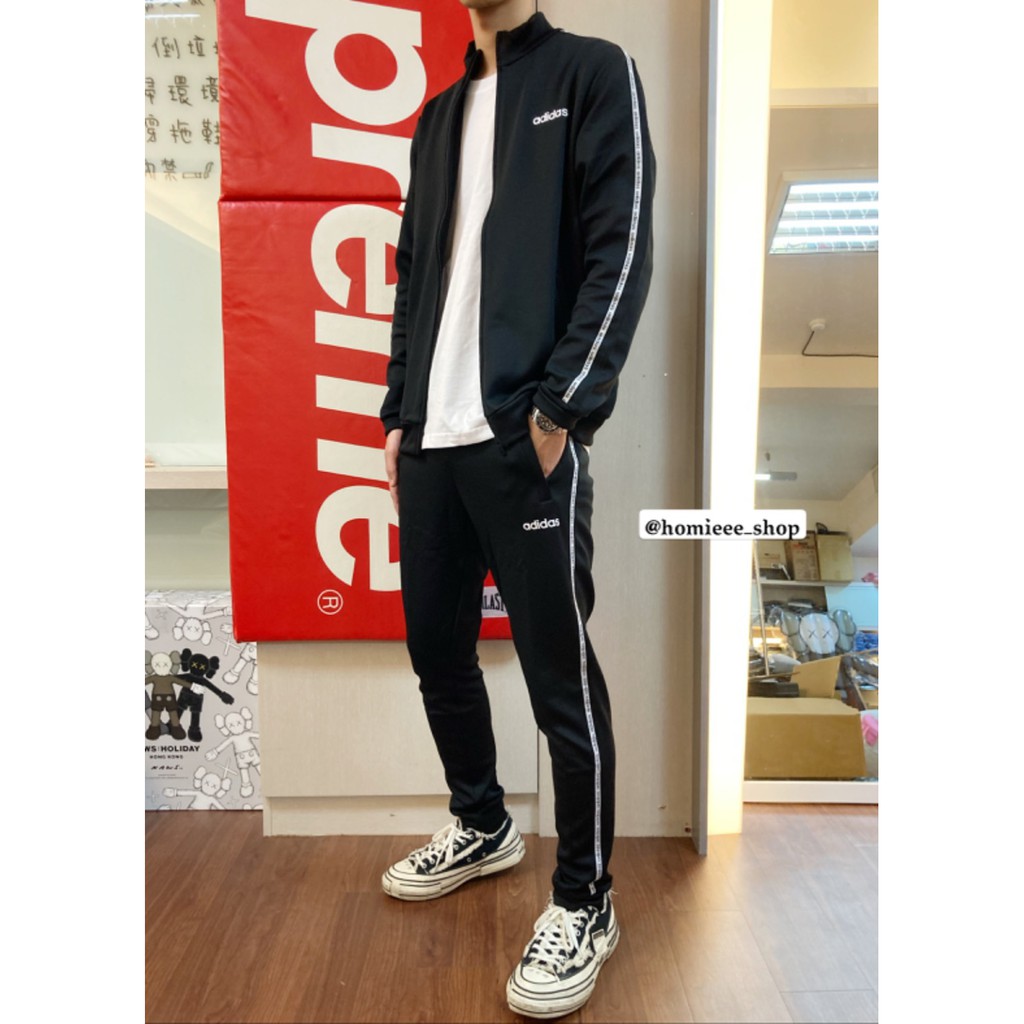 【Homieee】Adidas 愛迪達 套裝 串標 夾克外套 三線褲 縮口 黑色 正品公司貨 EJ9671 EJ9674