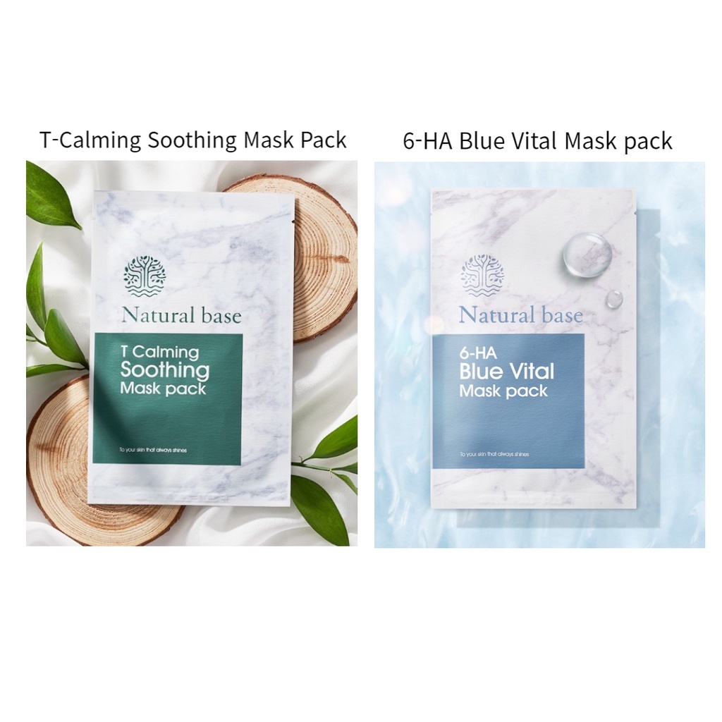 [Natural base] 面膜貼 T-Calming Soothing / 6-HA Blue Vital