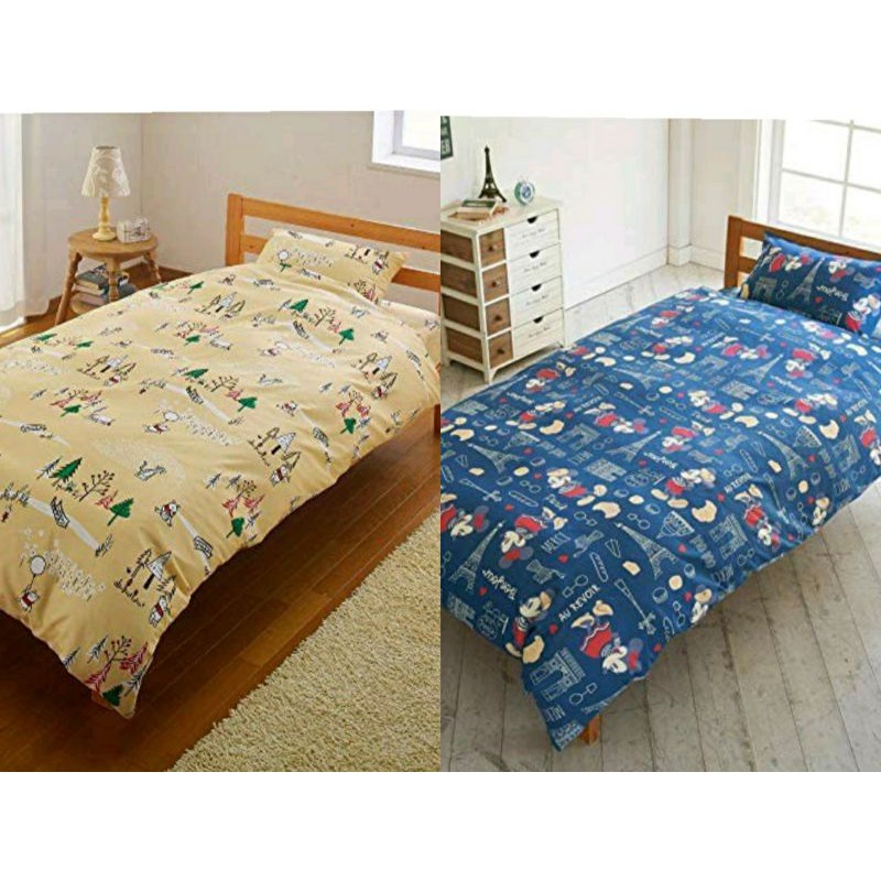 日本代購！迪士尼 小熊維尼 米奇米妮 101忠狗 單人  床包組 被套 床單 床包 寢具 枕頭套