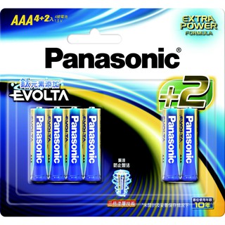 下單贈<不挑電器>國際牌 Panasonic EVOLTA 鈦元素鹼性電池 4號電池 AAA 4+2入<共六粒電池>