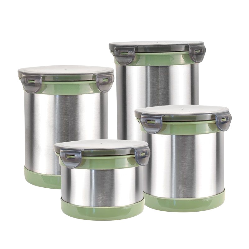 萬用好儲存不鏽鋼密封罐四件套  不鏽鋼保鮮盒 雜糧收納罐不鏽鋼密封盒保鮮罐咖啡豆收納罐MB4501H-1 現貨 廠商直送
