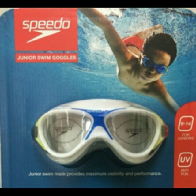 SPEEDO 進口兒童泳鏡 面罩 鏡面抗UV及防霧設計 1入組
