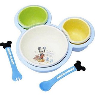 日本迪士尼造型餐具組6件入附碗蓋-米奇