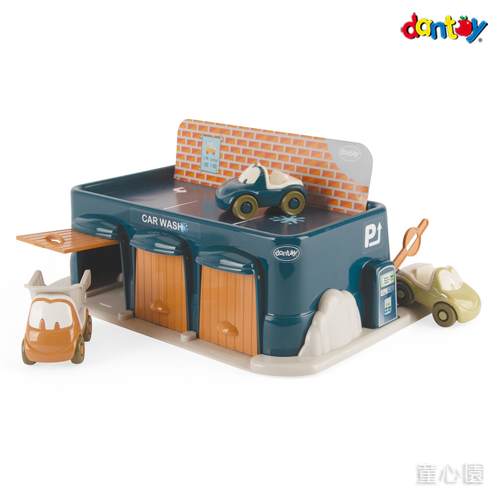 ★童心園【dantoy】洗車停車場 玩沙玩具 戶外玩具 雙層的洗車場 雙層停車場 環保材質