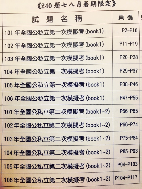 老林本鋪歷屆全國公私立高中數學第一到四次模擬考試題 蝦皮購物