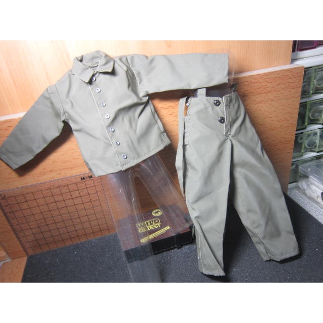 WJ5二戰部門 mini模型1/6美軍火槍兵防火服(外套+吊帶褲)一套 似防水雨衣材質