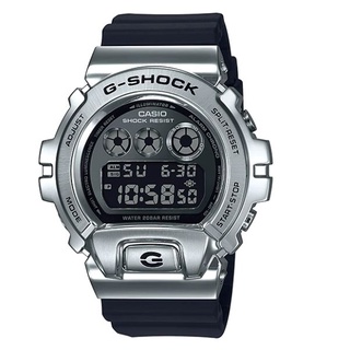 CASIO G-SHOCK 經典6900復古金屬框25周年潮流運動電子錶(GM-6900)銀面X黑/紅X鐵灰/金面X黑
