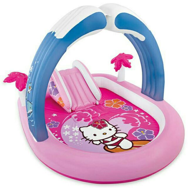 【✌明年請早✌】Intex凱蒂貓 Hello Kitty戲水池 充氣遊泳池 親子遊戲池 溜滑梯 噴水泳池 家庭游泳池