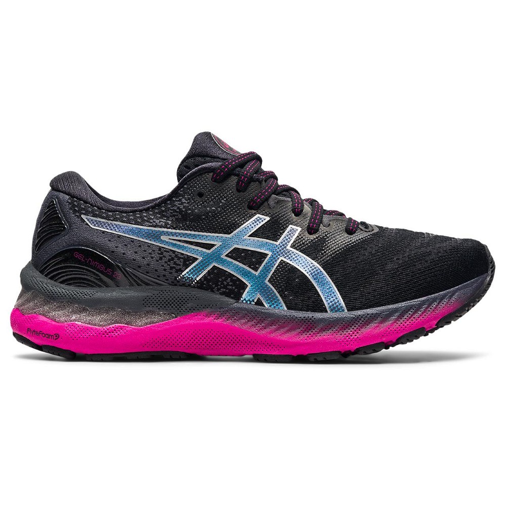 ASICS GEL-NIMBUS 23 女鞋 慢跑 網布 避震 彈性 黑 粉【運動世界】1012A885-004