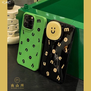 南山所 原創笑臉iPhone123ProMax菲林硬殼手機殼光面ins全半包軟