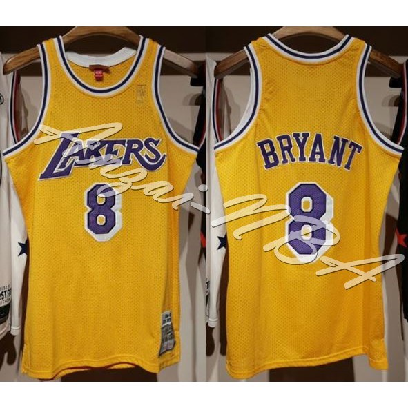 Anzai-NBA M&amp;N LAKERS洛杉磯湖人隊 KOBE BRYANT 96-97年新秀密繡8號球衣