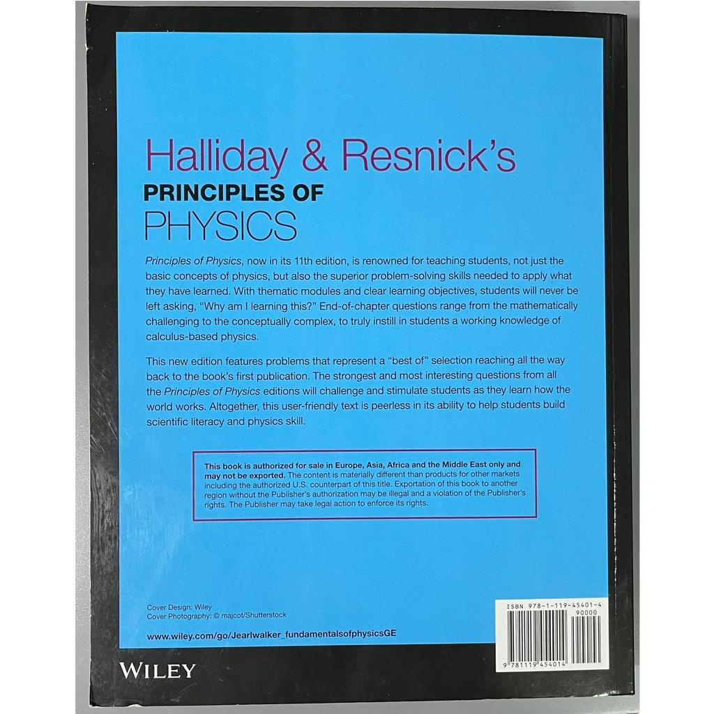 Halliday &amp; Resnick's PRINCIPLES OF PHYSICS BASED 11TH