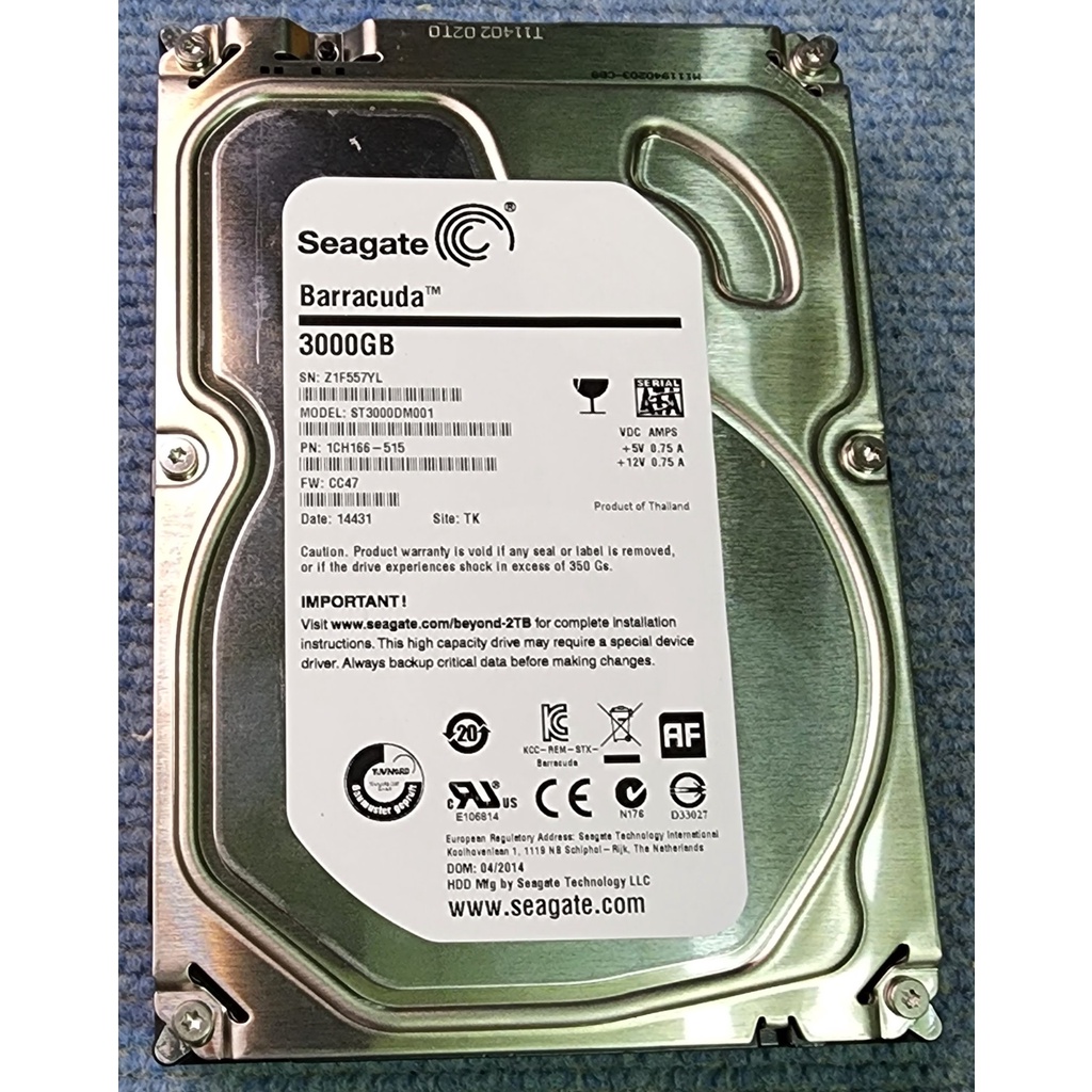 Seagate BarraCuda 3TB 3.5吋桌上型硬碟 ST3000DM001 7200轉 2TB 4TB 參考