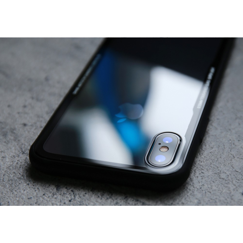 XO  iPhone X 鋼化玻璃背蓋 軟邊框手機殼  現貨 蝦皮直送