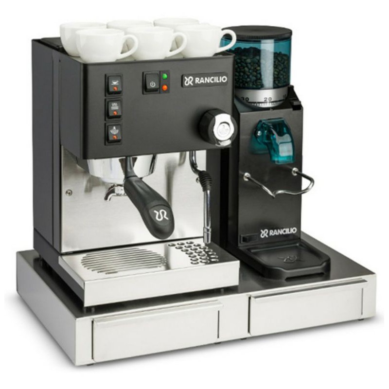 Rancilio Silvia咖啡機消光黑+Rocky sd 消光黑+底座藍奇里奧一套（全新機）