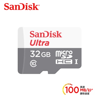 SanDisk Ultra microSD UHS-I 32GB 記憶卡-白 (公司貨)100MB/s