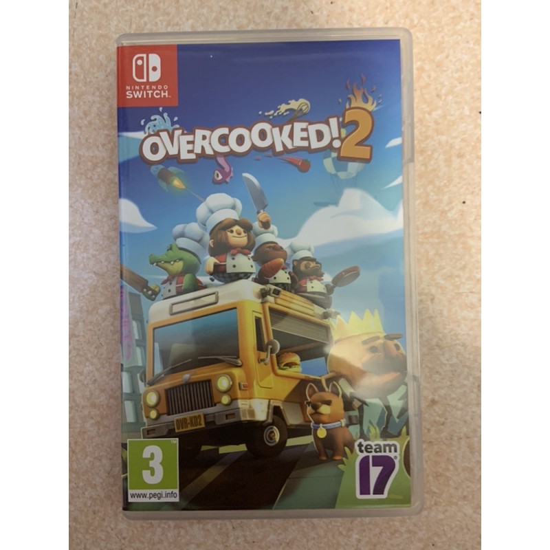 Switch遊戲 Overcooked 2 煮過頭2 少玩近全新 歐版 有支援中文 附贈switch卡帶收納盒