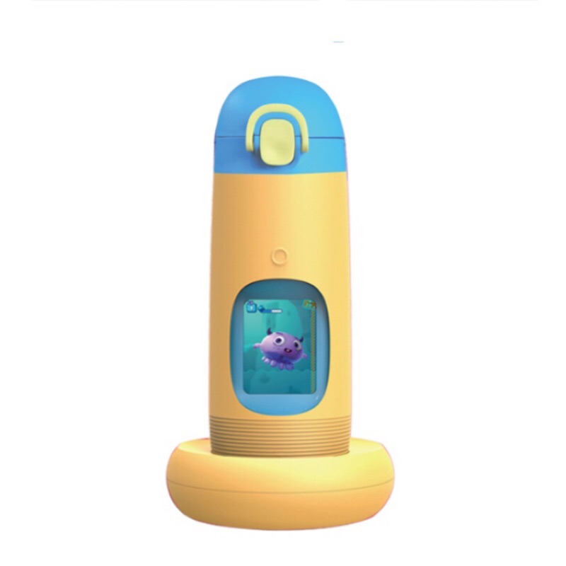 （送Gululu專用背袋）台灣公司貨 二代Talk版 Gululu水精靈彈蓋互動式故事水壺-潛水艇黃