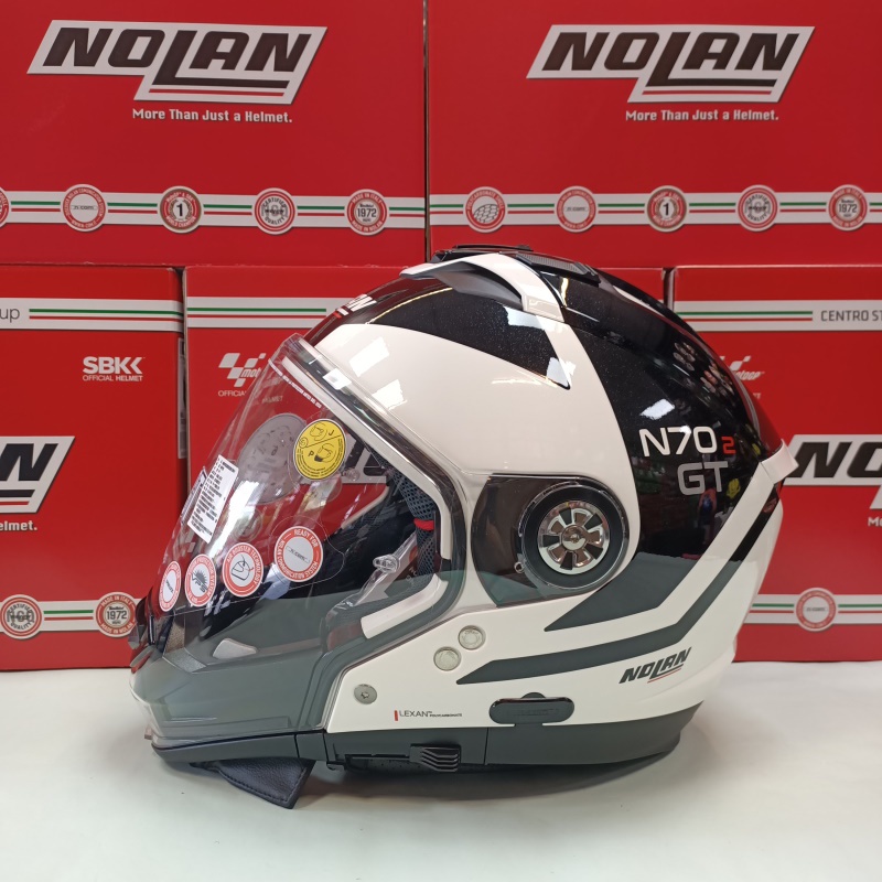 NOLAN 多功能變形安全帽 N70-2GT 亮黑白  49#