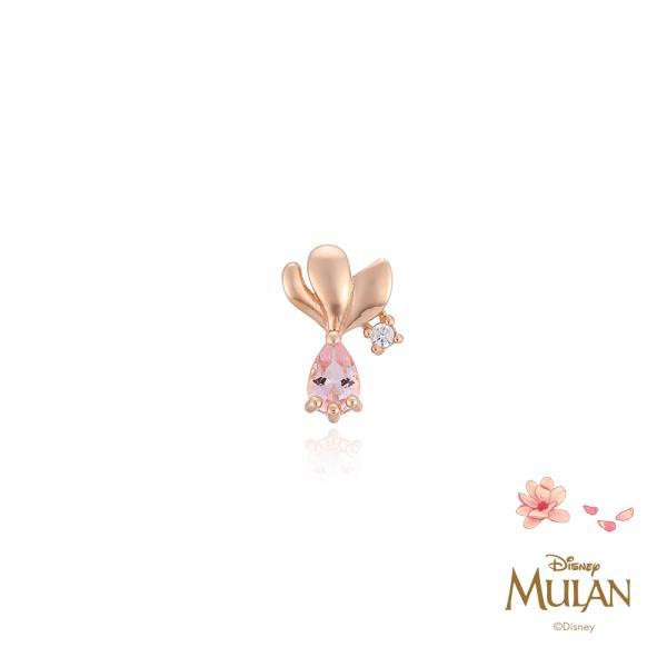 韓國代購Korea_90 shop 人氣飾品LLOYD 迪士尼公主系列連名款 花木蘭玫瑰金花朵造型鑽飾耳針耳環