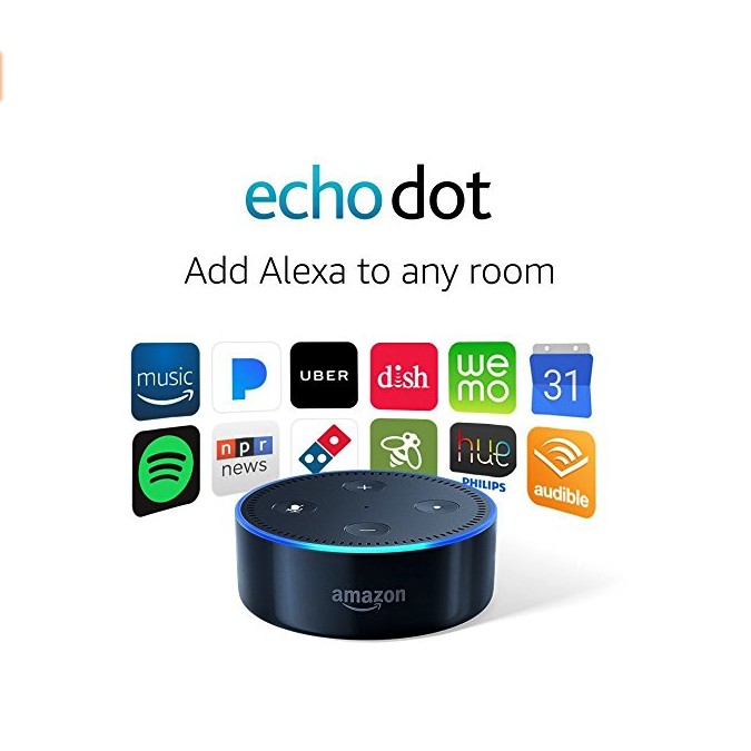 (美日艾傑) 美國亞馬遜 Amazon New Echo Dot 2代 黑 AI Alexa 智能 鬧鐘 音樂（預購）