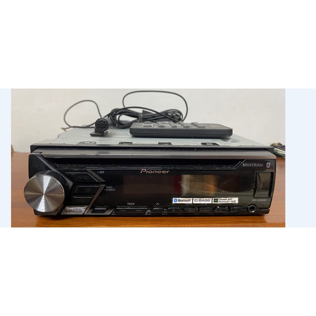 二手Pioneer DEH-S4050BT汽車藍芽音響主機 (藍芽/USB/AUX/CD)，含線組、遙控器、麥克風