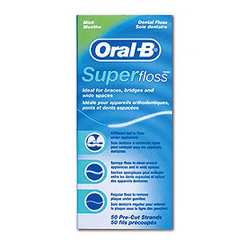 Oral-B 歐樂B Super floss 三合一牙線 超級牙線 (牙橋 矯正 專用50入)