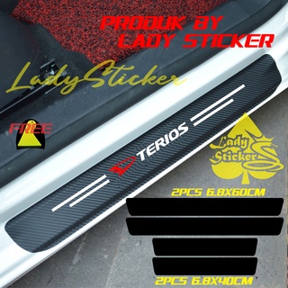 TERIOS CAR 3D 碳纖維門檻板 3D 碳纖維貼紙 DAIHATSU TERIOS 汽車腳蹬