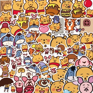 【ipad貼紙】100張維尼熊貼紙卡通可愛ins風裝飾素材貼防水少女心手賬塗鴉貼畫