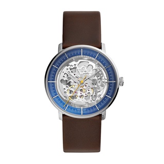 【Fossil】Chase鏤空機械時尚真皮摩登腕錶-低調藍/ME3162/台灣總代理公司貨享兩年保固