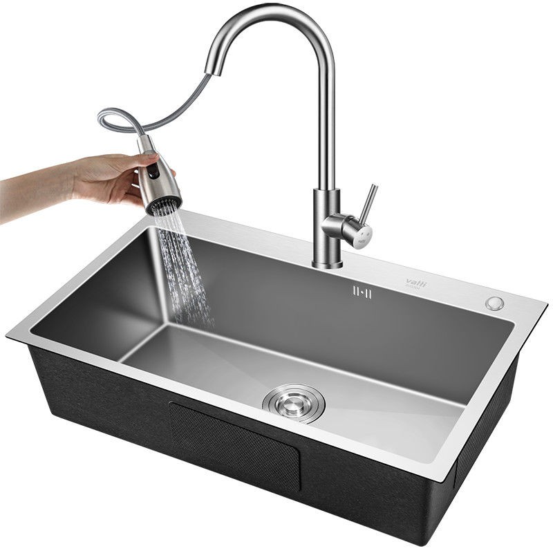 免運費 华帝 Vatti 手工单水槽双槽裸套餐304不锈钢家用厨房大容量水槽 蝦皮購物