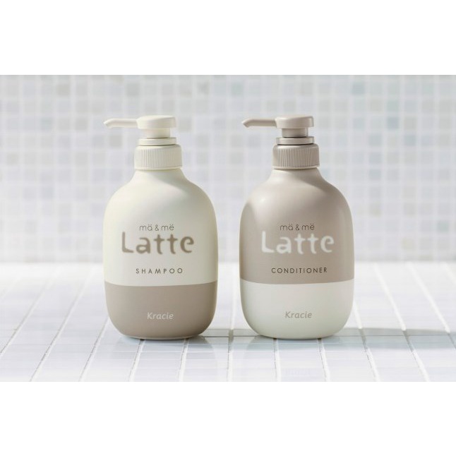 (現貨秒出)Kracie ma&amp;me Latte 氨基酸成分洗髮乳 潤髮乳-490ml 保濕修護植物萃取親子洗潤